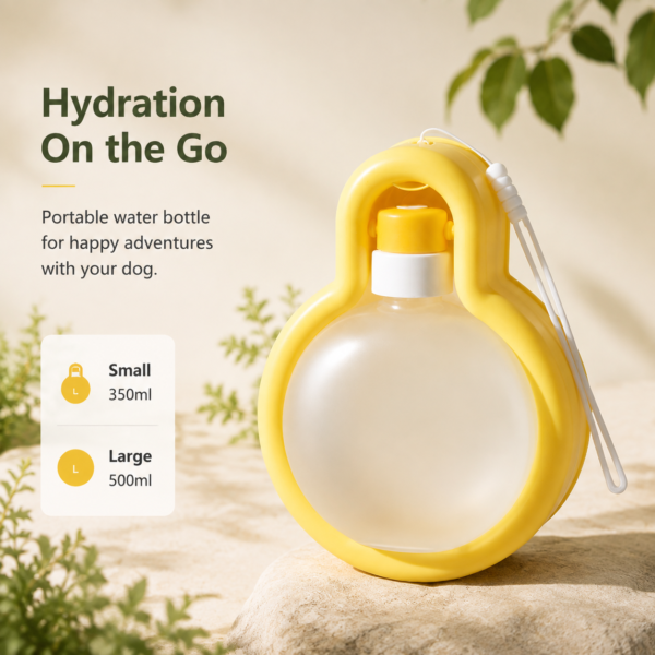 CoziPaw portable dog water bottle for walks, hiking and travel
