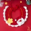 CoziPaw red Christmas collar B31 featuring Santa Claus and bright yellow star.