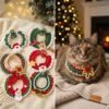 CoziPaw™ Hand-Knitted Christmas Pet Collar, Hat & Scarf Collection – Adjustable Holiday Outfits for Cats & Small Dogsimg 6679