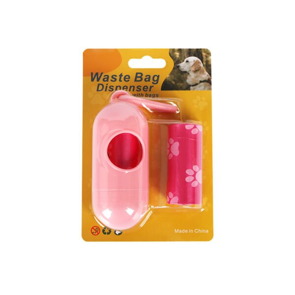 Portable dog waste bag dispenser with refill roll for convenient walks