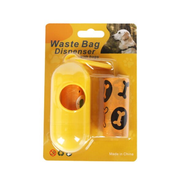 Portable dog waste bag dispenser with refill roll for convenient walks