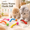 CoziPaw fuzzy worm cat toy in five colors with 20 cm length
